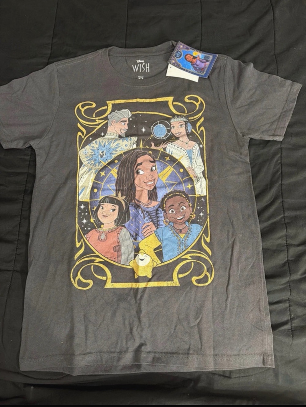 Disney Wish Kids' dark gray Graphic Tee - Animated Character Design